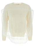 Comme Des Garçons Weiße Wollstrickjacke