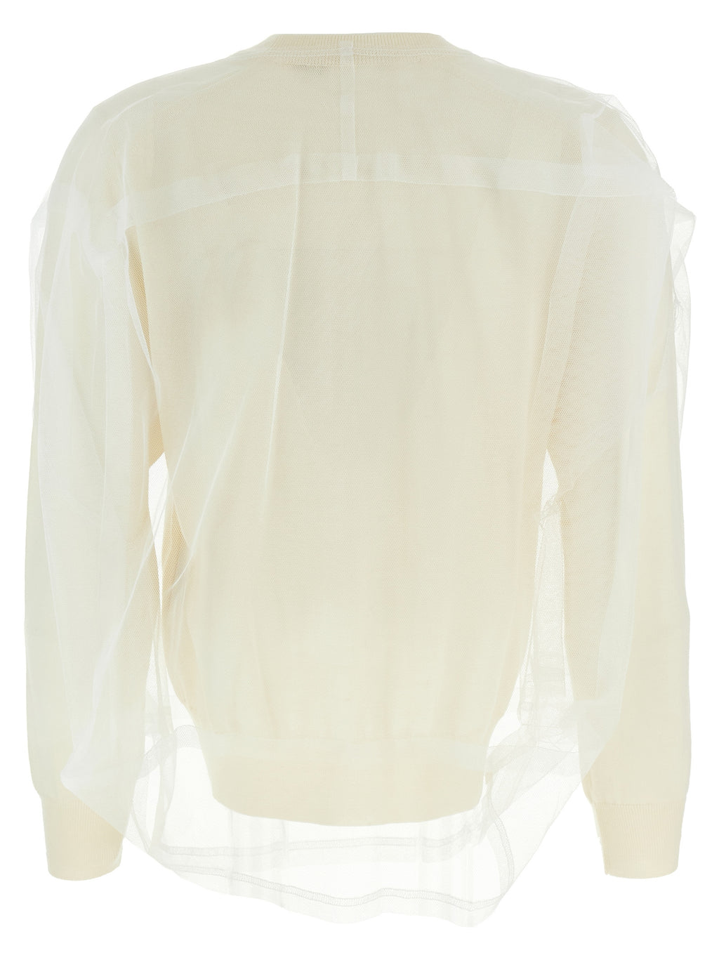 Comme Des Garçons Weiße Wollstrickjacke