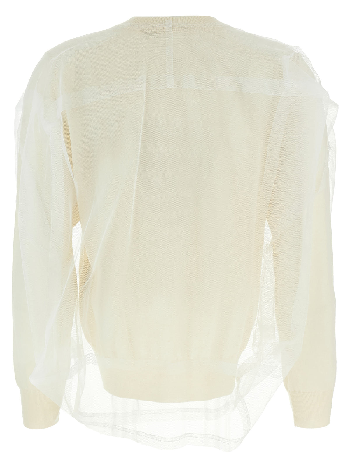 Comme Des Garçons Weiße Wollstrickjacke