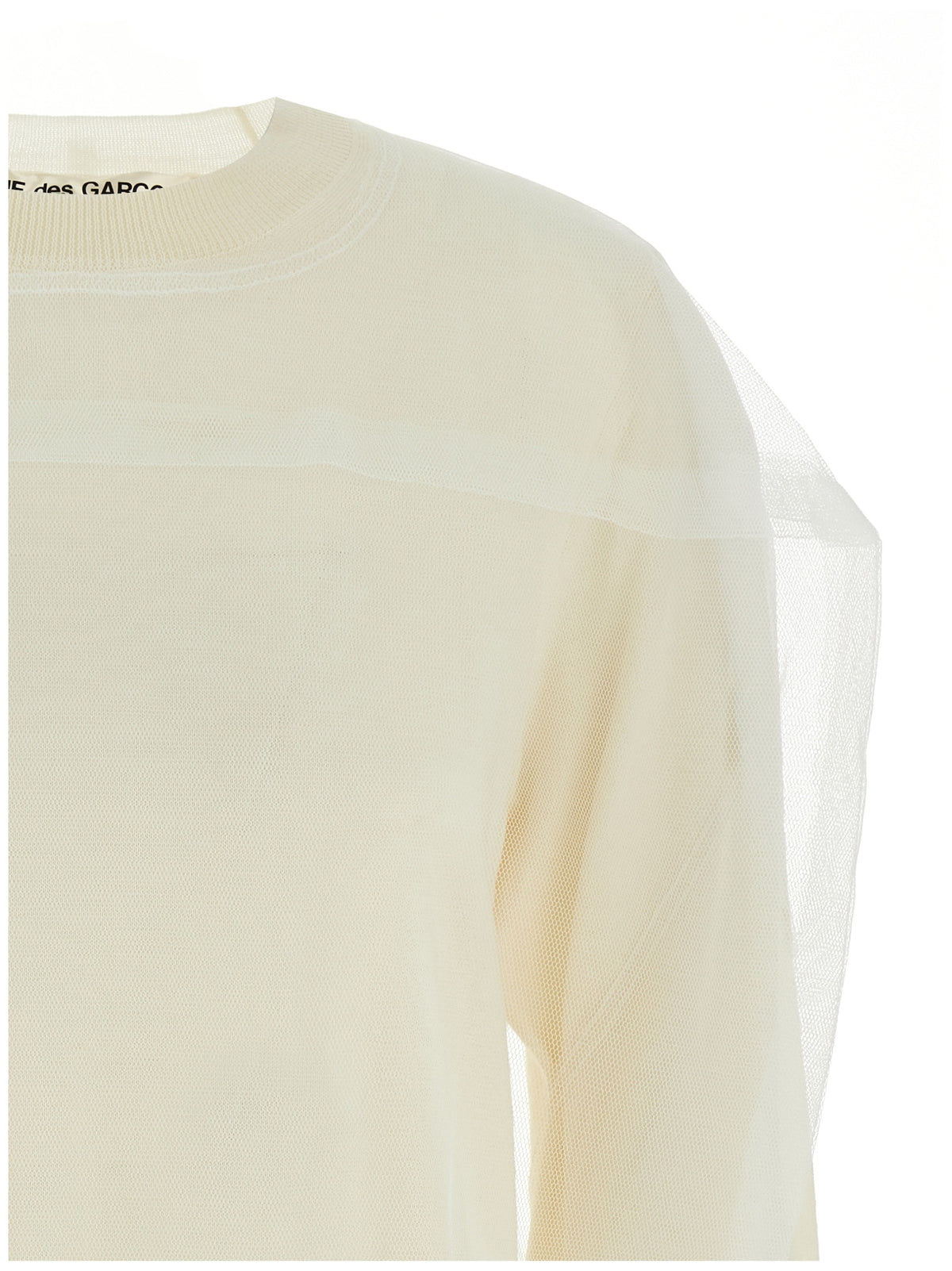 Comme Des Garçons Weiße Wollstrickjacke