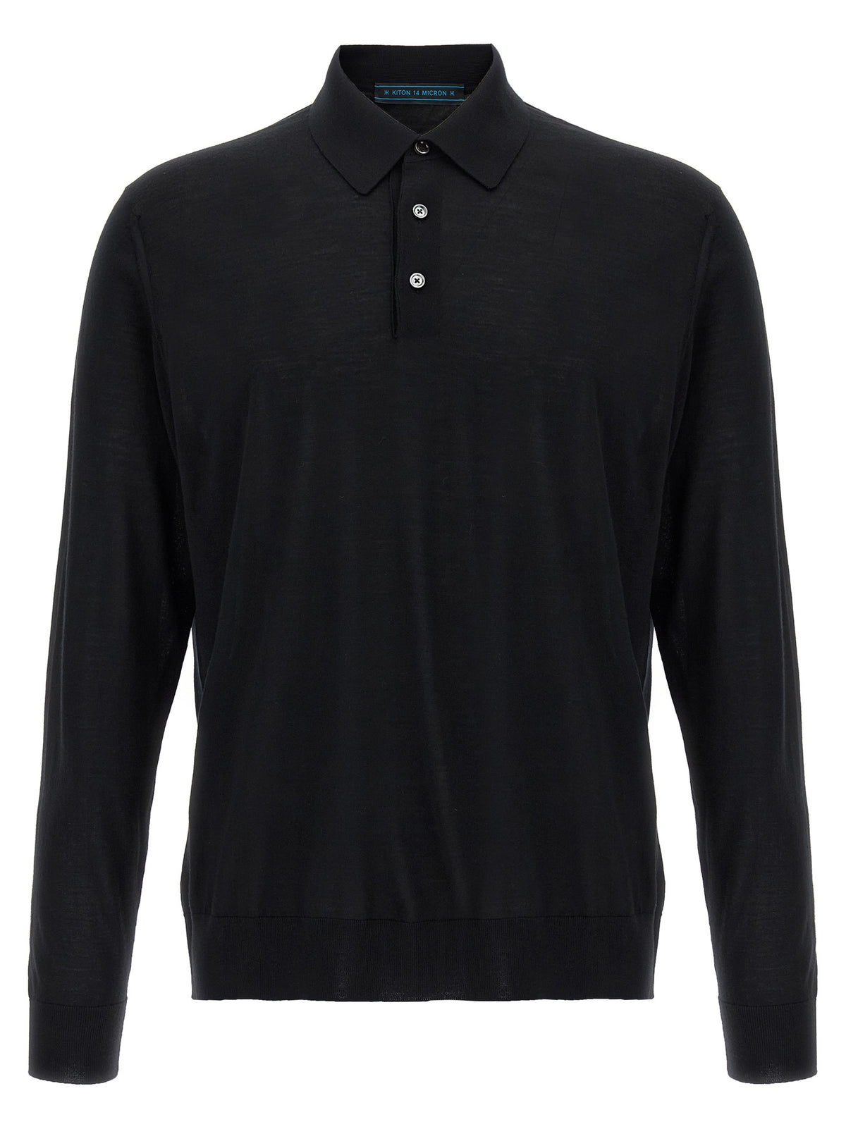 Kiton Schwarzes Woll-Poloshirt