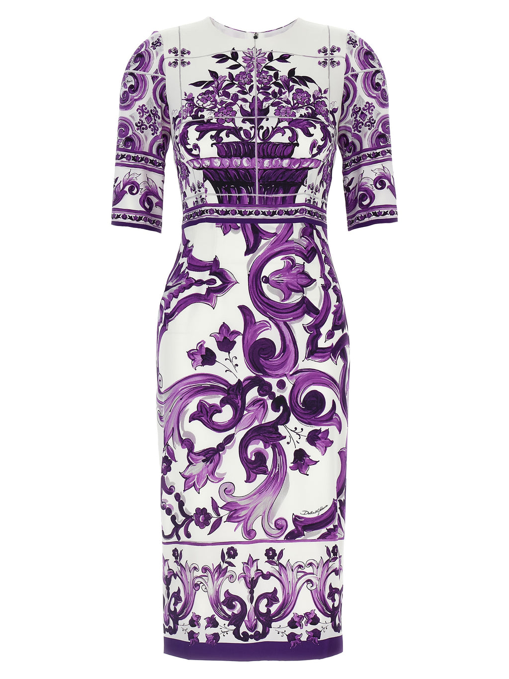 Dolce & Gabbana Lila Seiden-Midikleid