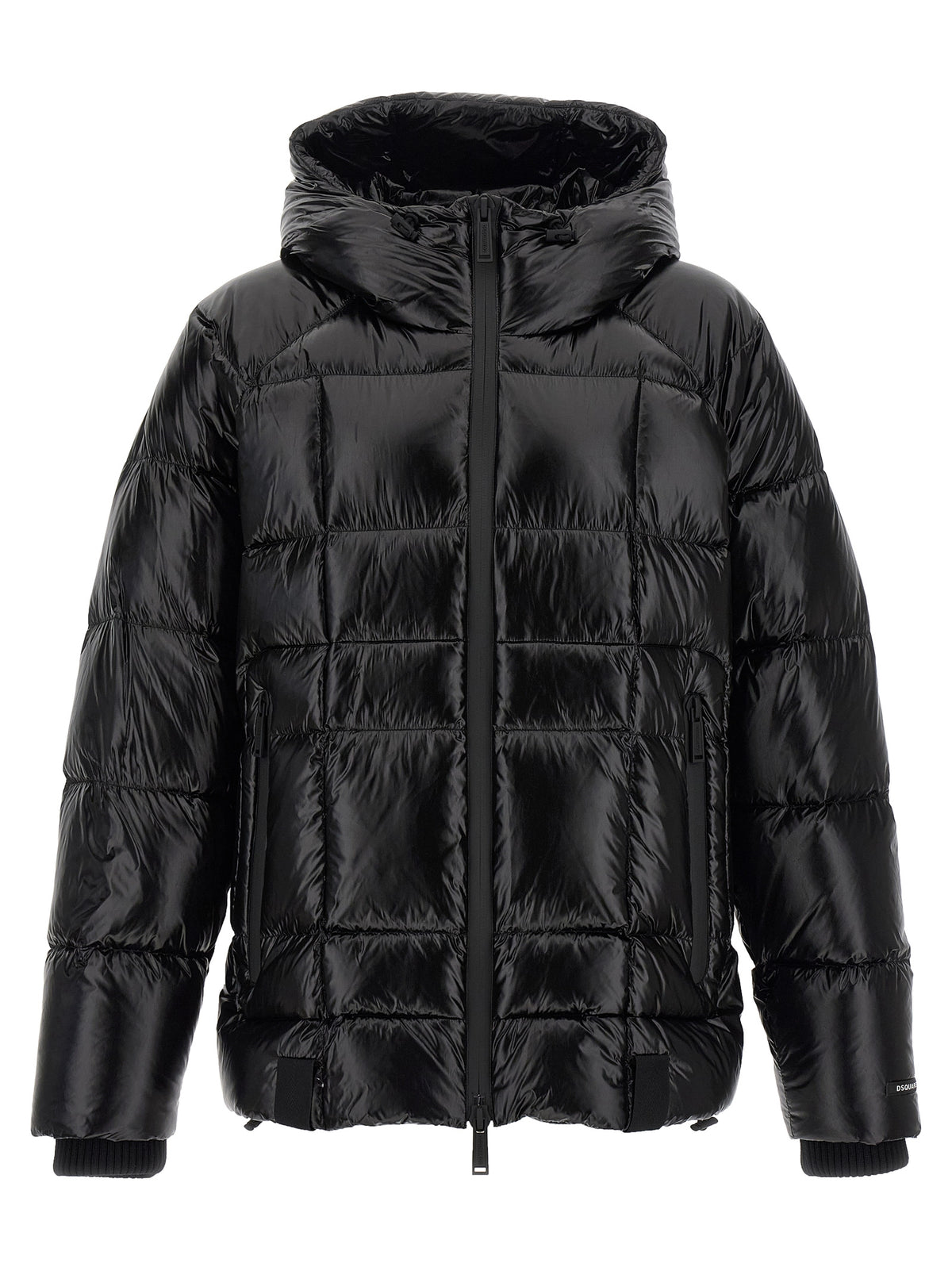 Dsquared² Schwarze Polyamid-Jacke in voller Länge