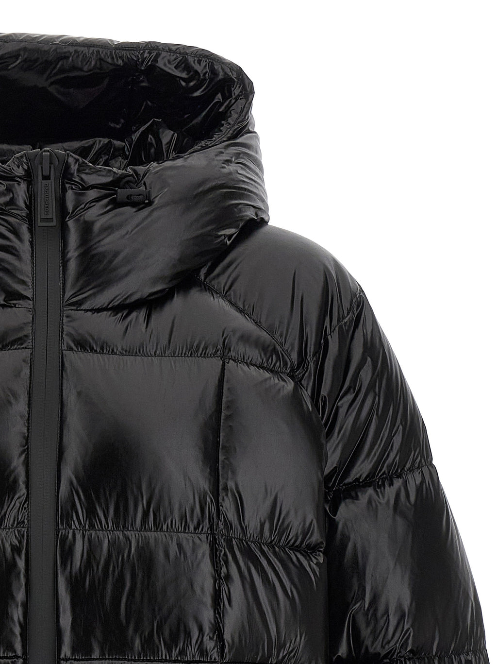 Dsquared² Schwarze Polyamid-Jacke in voller Länge