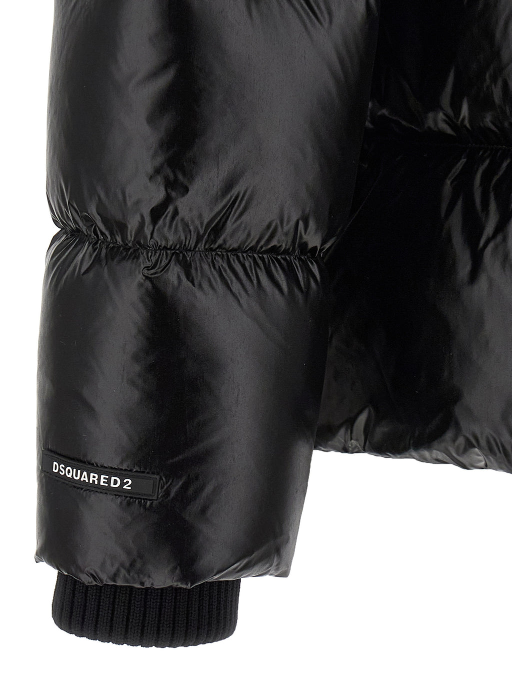 Dsquared² Schwarze Polyamid-Jacke in voller Länge