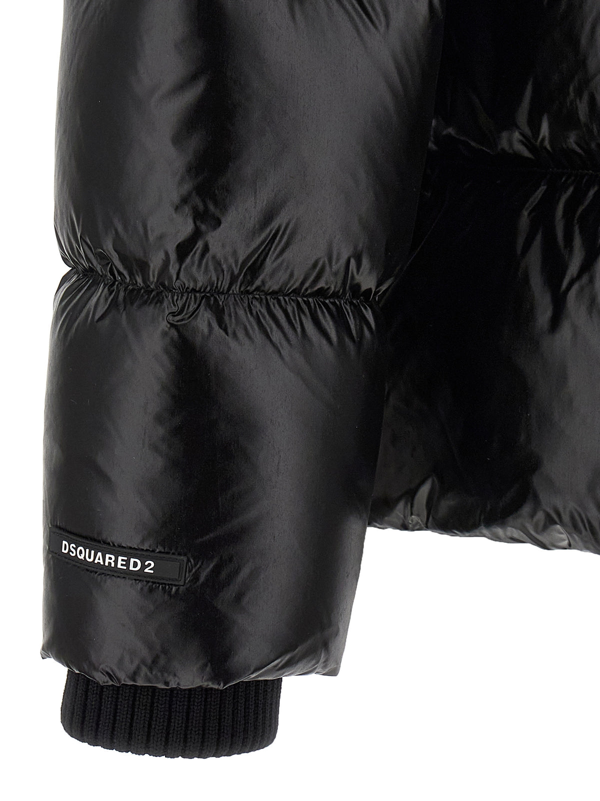 Dsquared² Schwarze Polyamid-Jacke in voller Länge