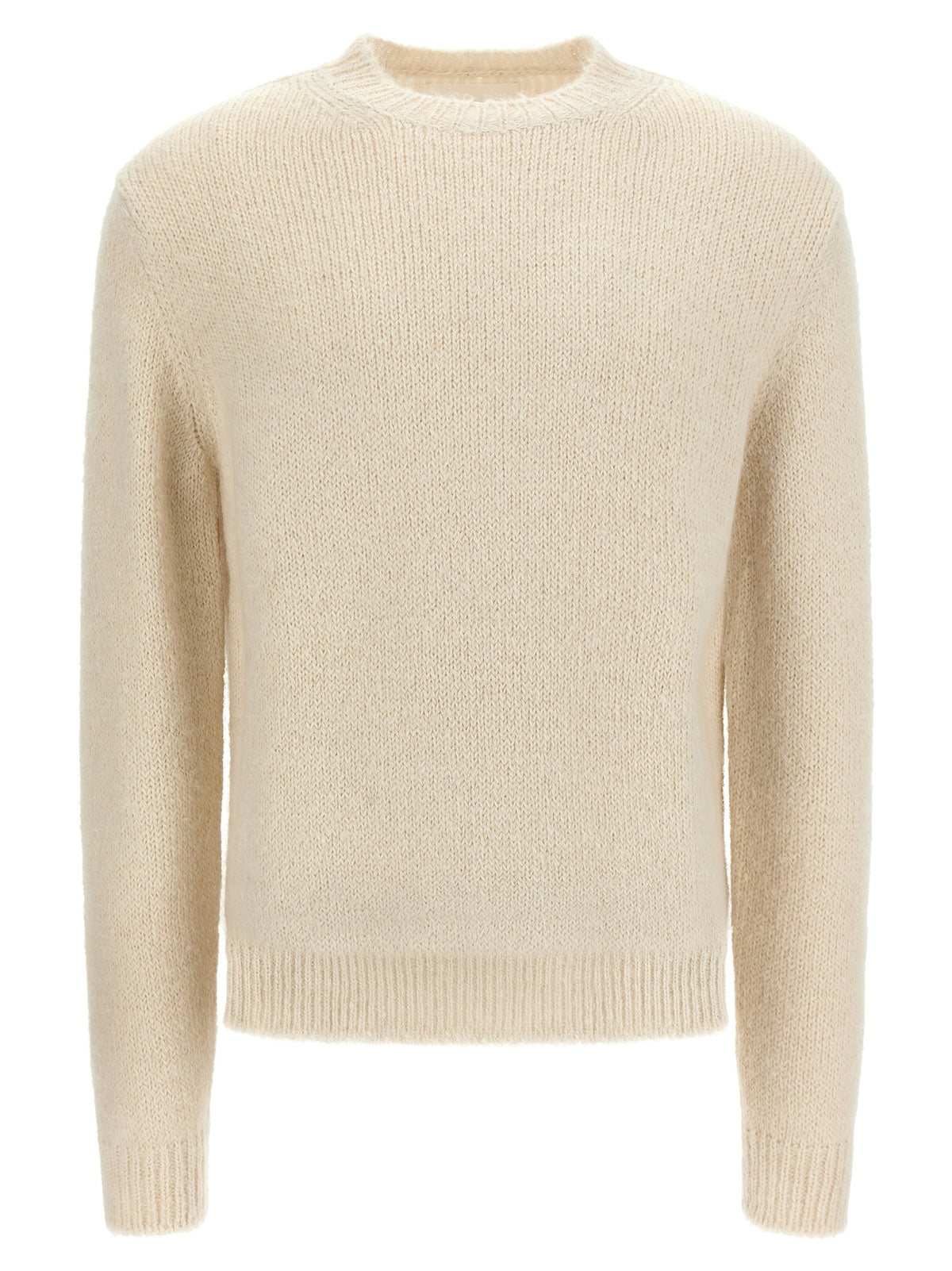 Jil Sander Weiße Strickjacke aus Alpakawolle
