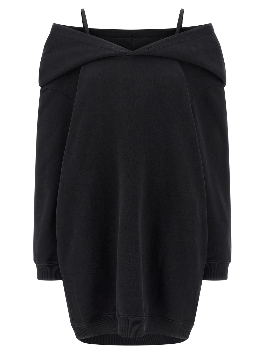 MM6 Maison Margiela Schwarzes kurzes Baumwollkleid