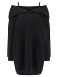 MM6 Maison Margiela Schwarzes kurzes Baumwollkleid