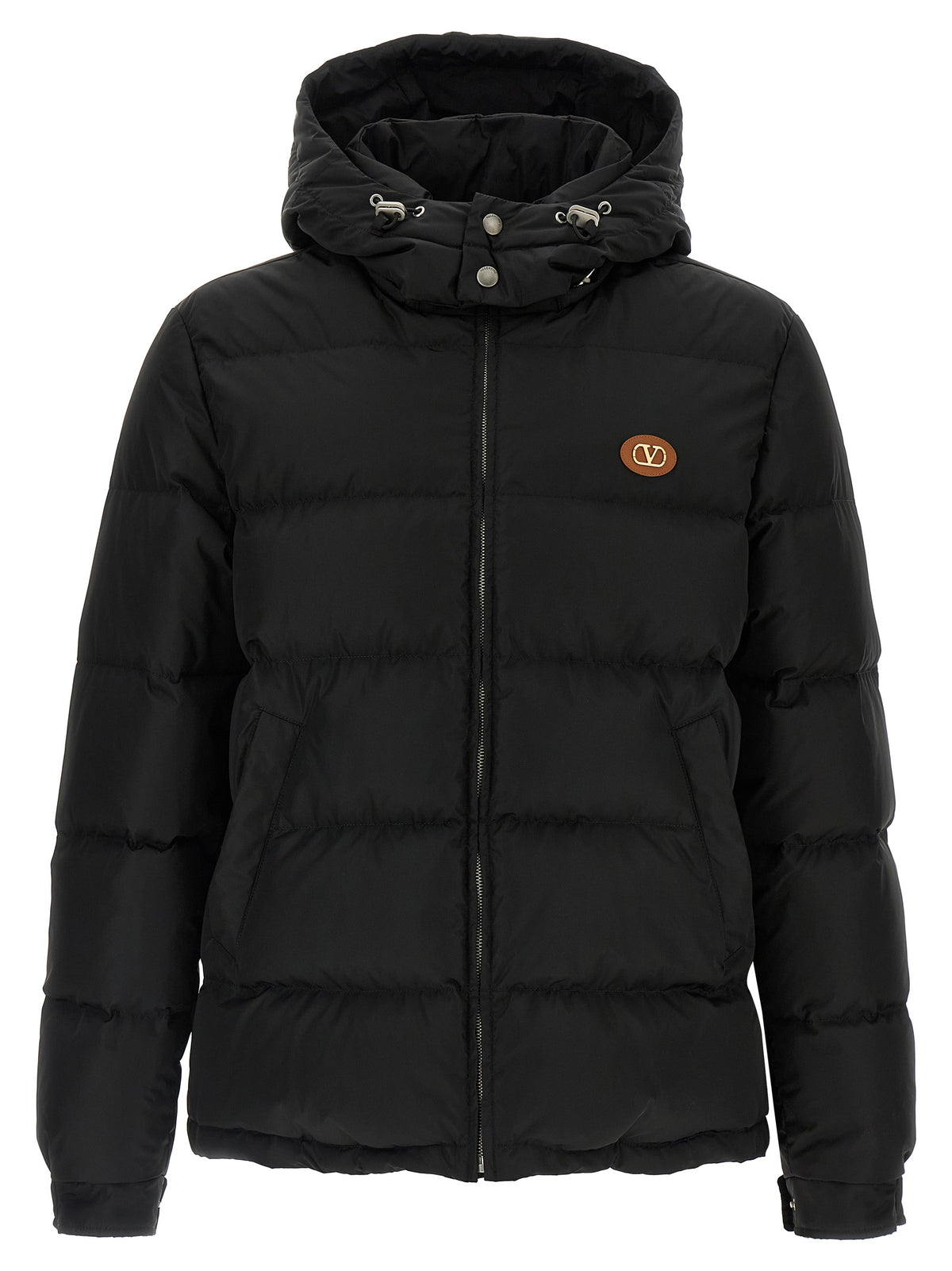 Valentino Garavani Schwarze Polyamid-Jacke in voller Länge