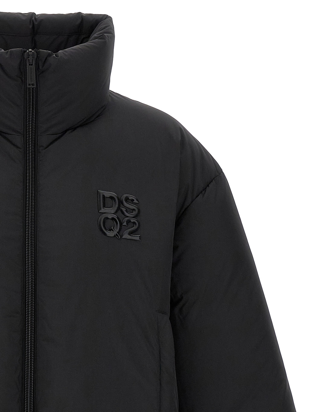 Dsquared² Schwarze Polyester-Jacke in voller Länge