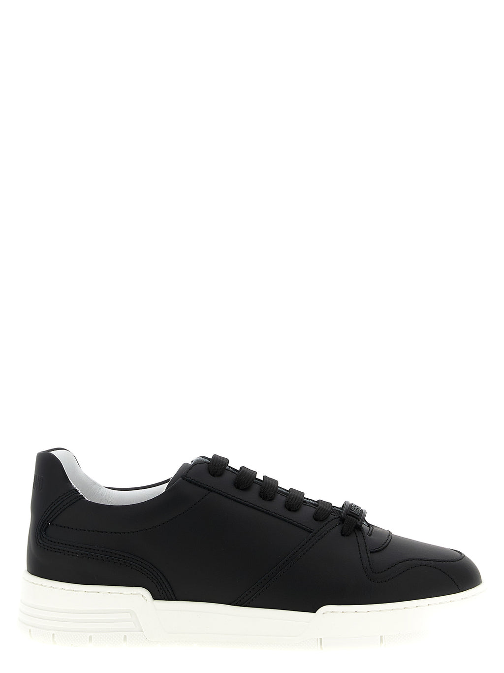 Moschino Schwarze Leder Low-Top-Sneaker
