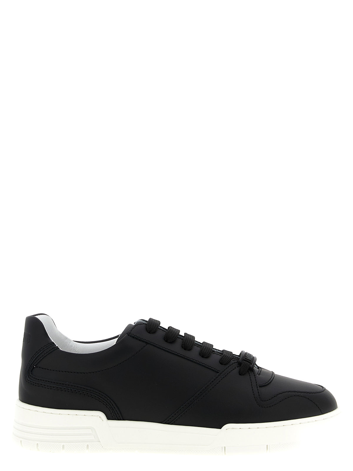 Moschino Schwarze Leder Low-Top-Sneaker