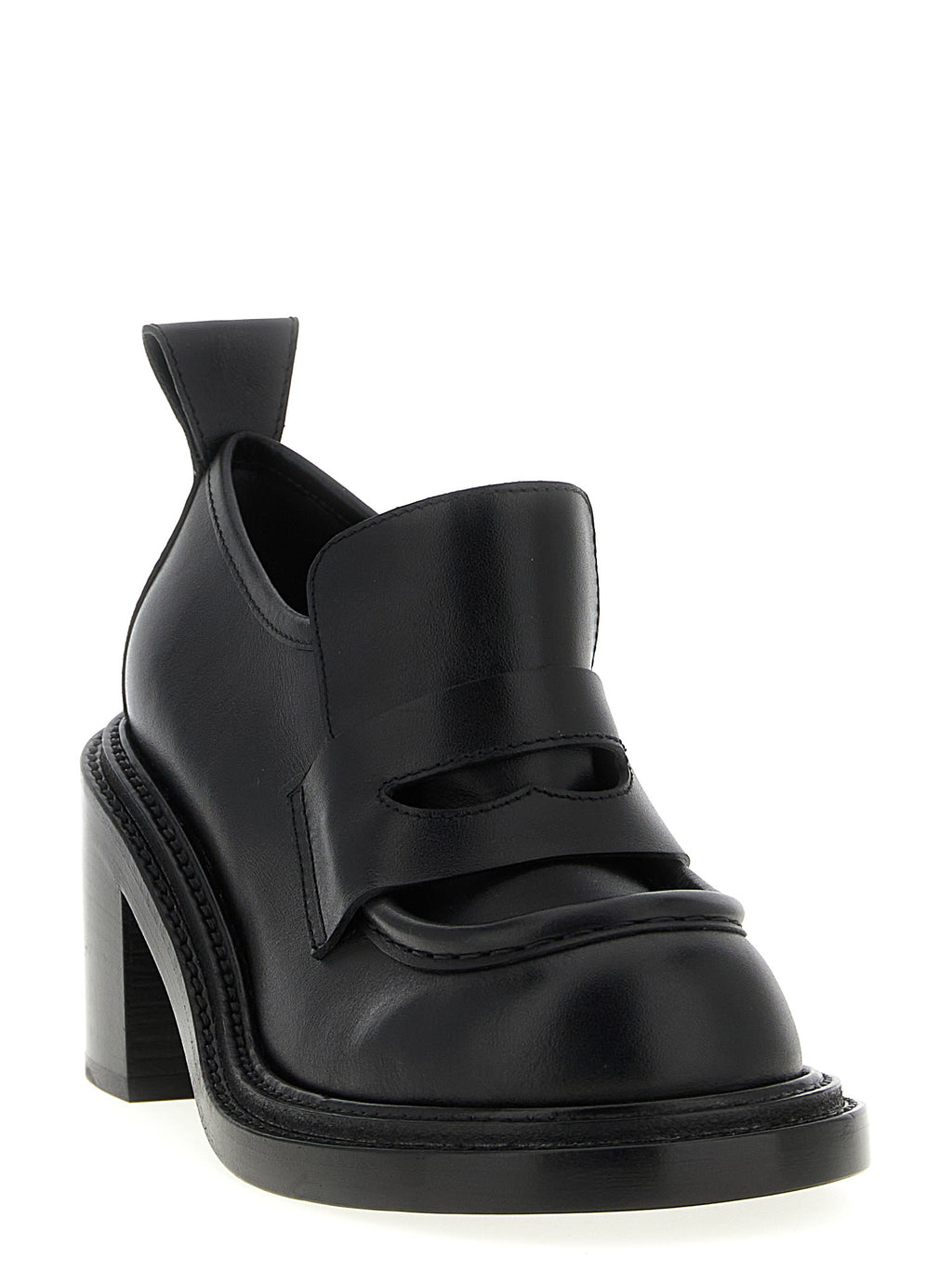 Moschino Schwarze Leder Plateaulofers