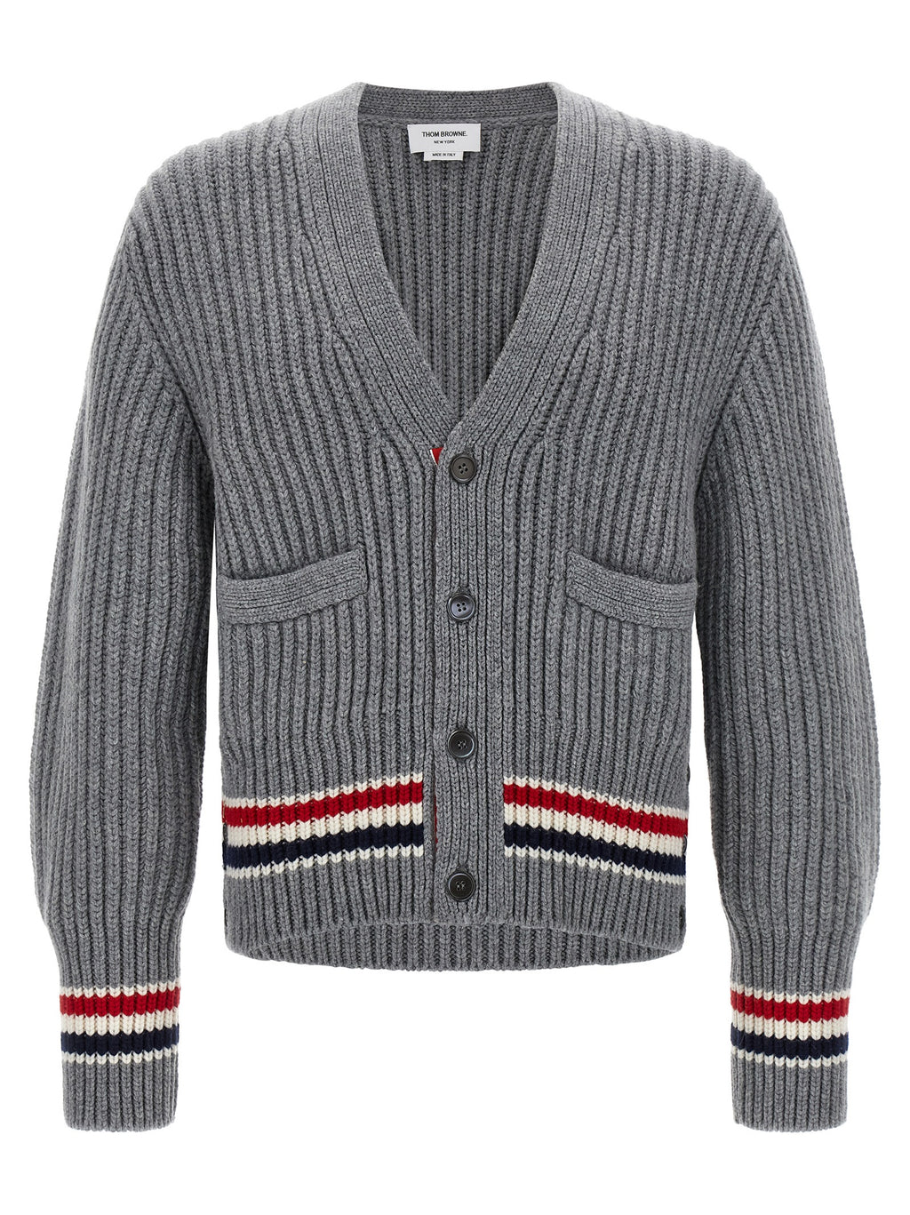 Thom Browne Grauer Kaschmir-Strickjacke