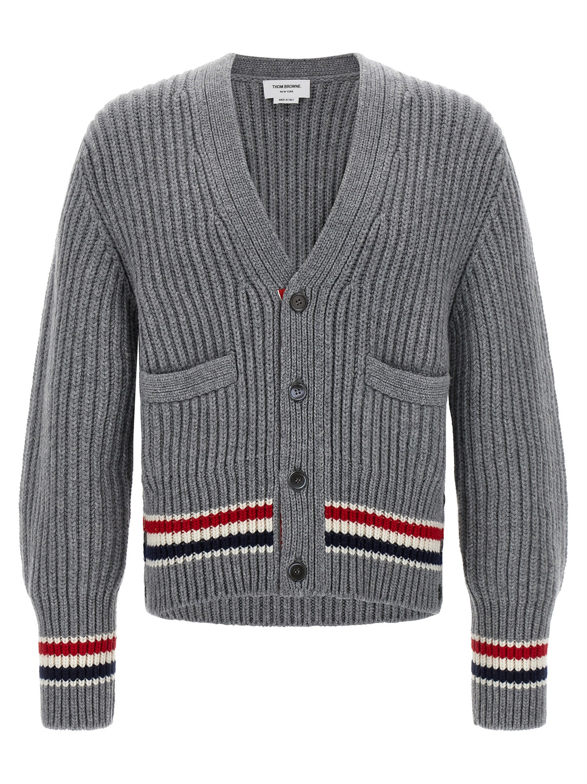 Thom Browne Grauer Kaschmir-Strickjacke