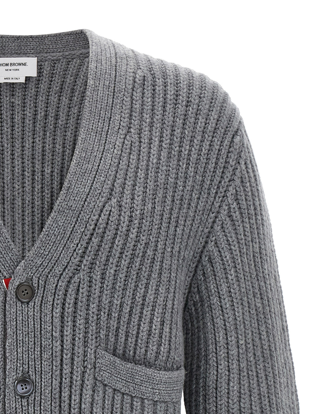 Thom Browne Grauer Kaschmir-Strickjacke