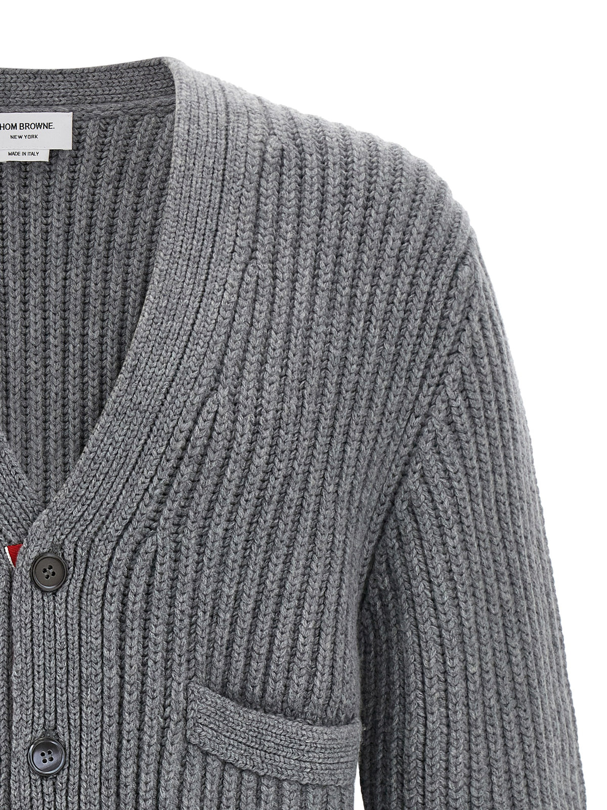 Thom Browne Grauer Kaschmir-Strickjacke