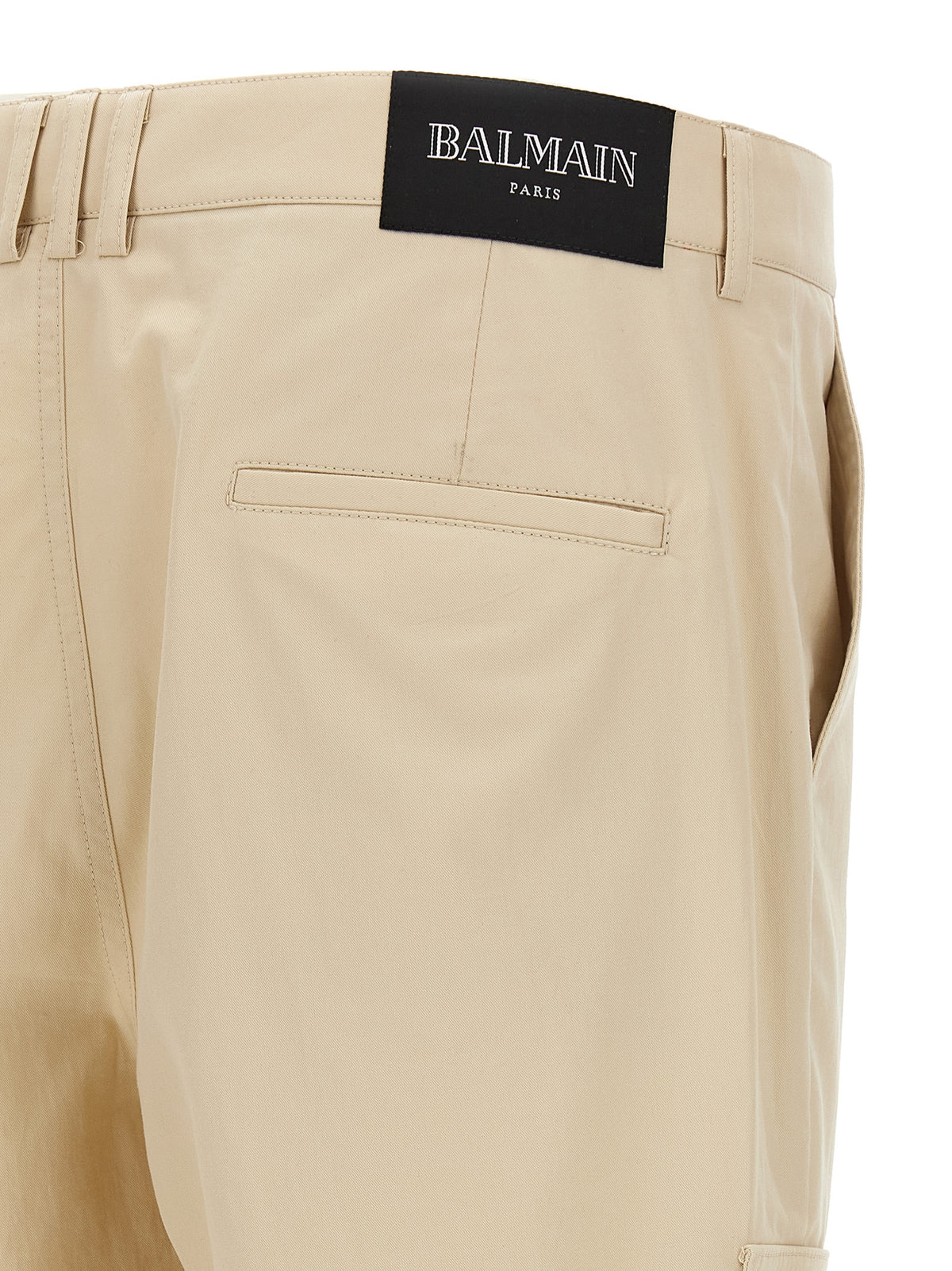 Balmain Beige Baumwoll-Cargo-Hose
