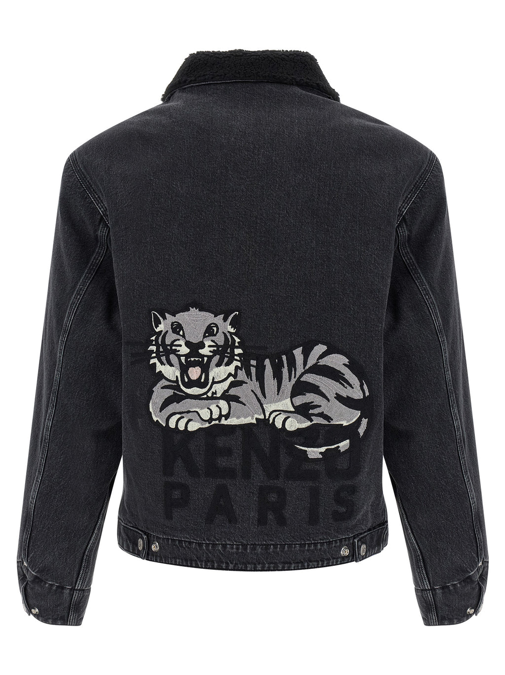 Kenzo Schwarze Baumwoll-Denimjacke
