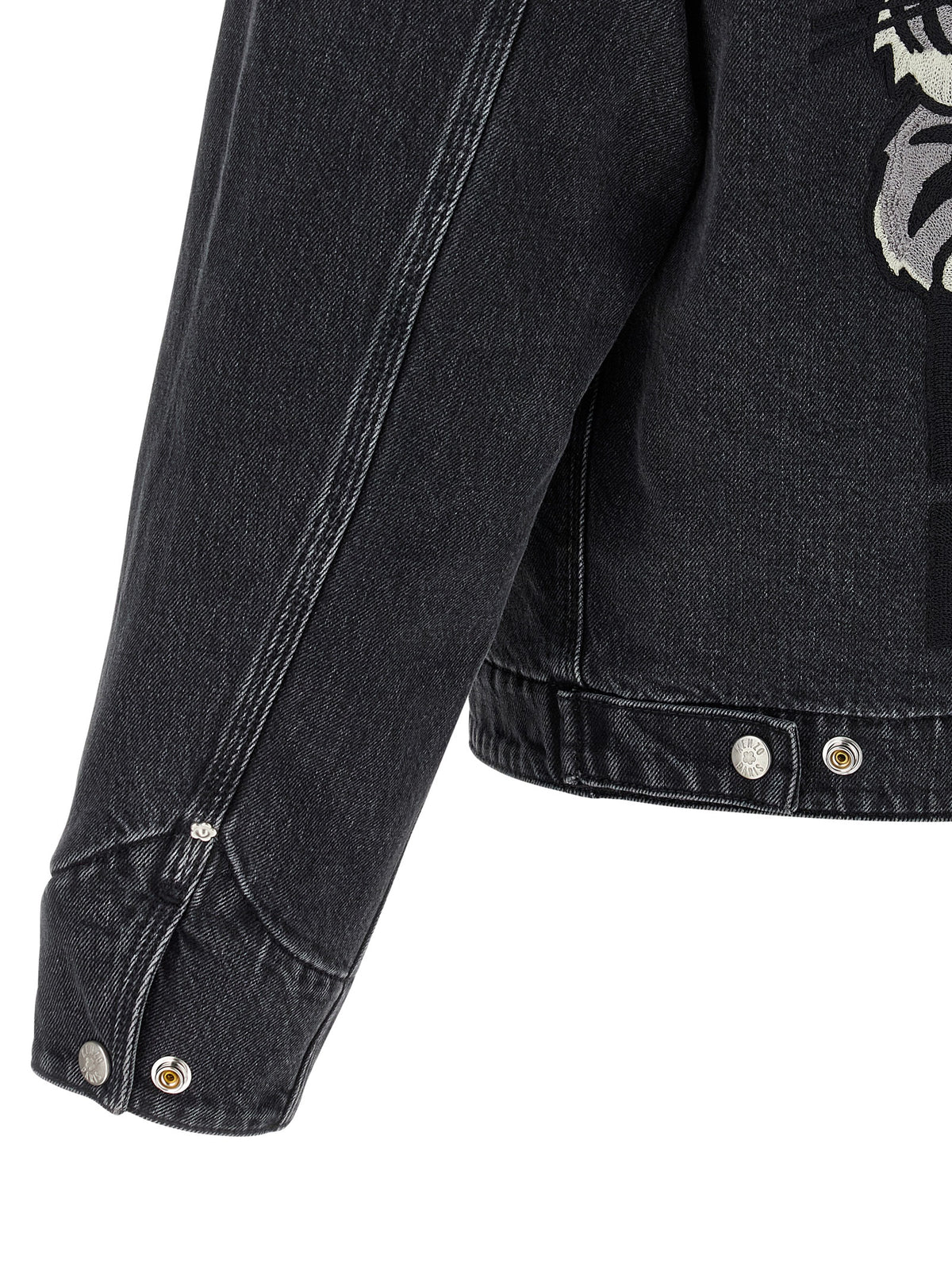 Kenzo Schwarze Baumwoll-Denimjacke