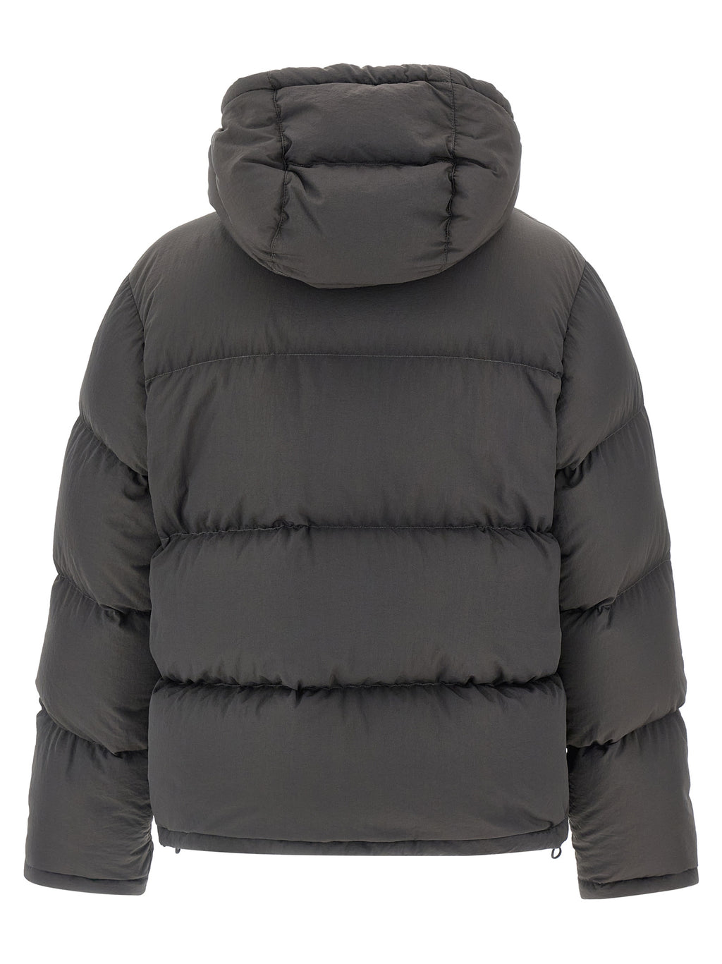 Dolce & Gabbana Graue Polyamid-Jacke in voller Länge