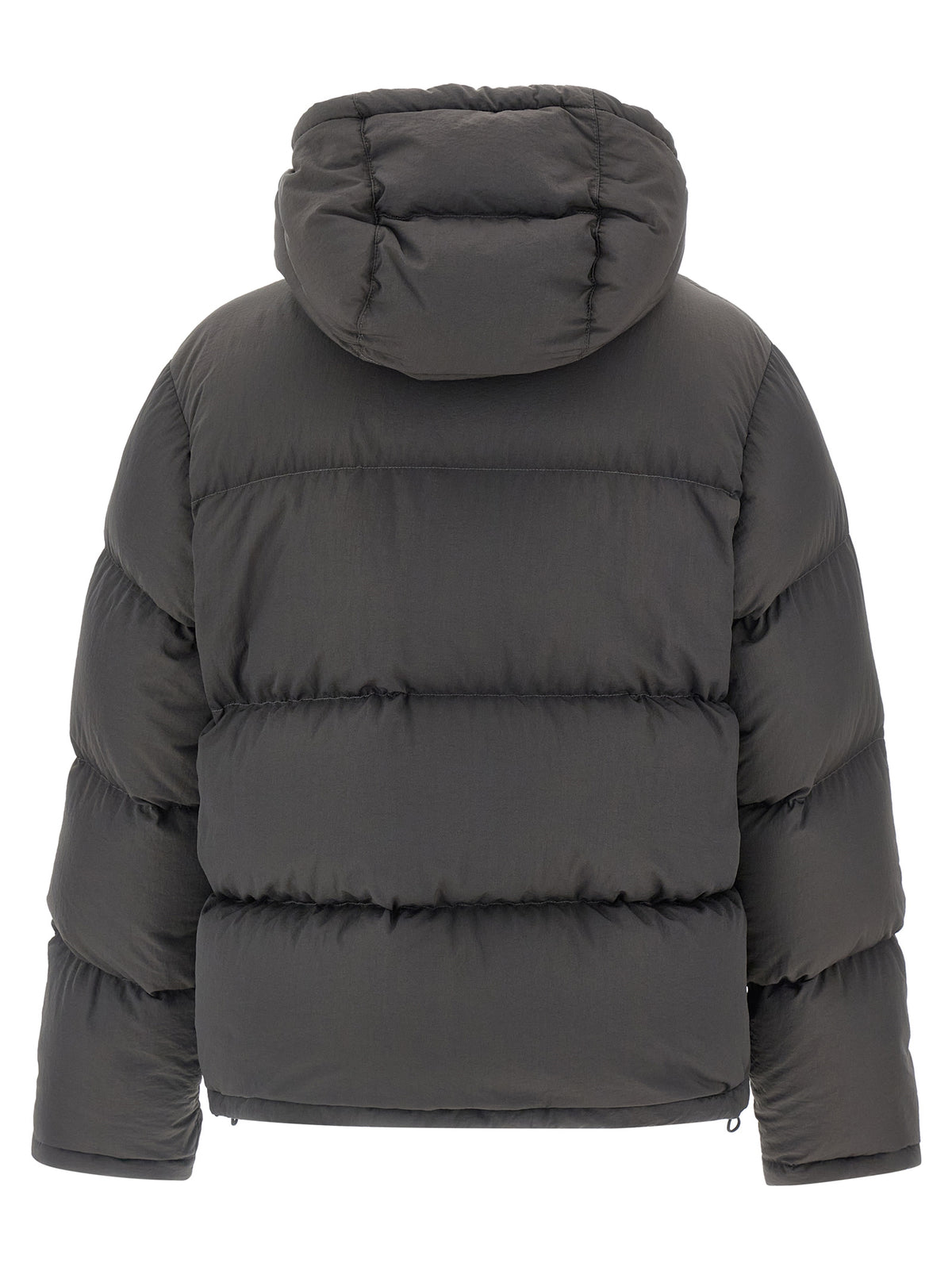 Dolce & Gabbana Graue Polyamid-Jacke in voller Länge