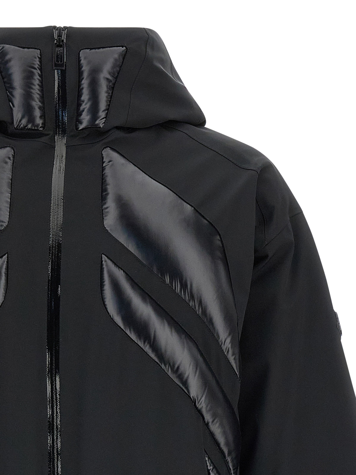 MONCLER GENIUS Schwarze Polyamid-Jacke in voller Länge