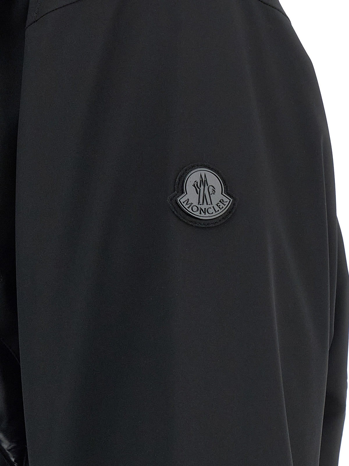 MONCLER GENIUS Schwarze Polyamid-Jacke in voller Länge
