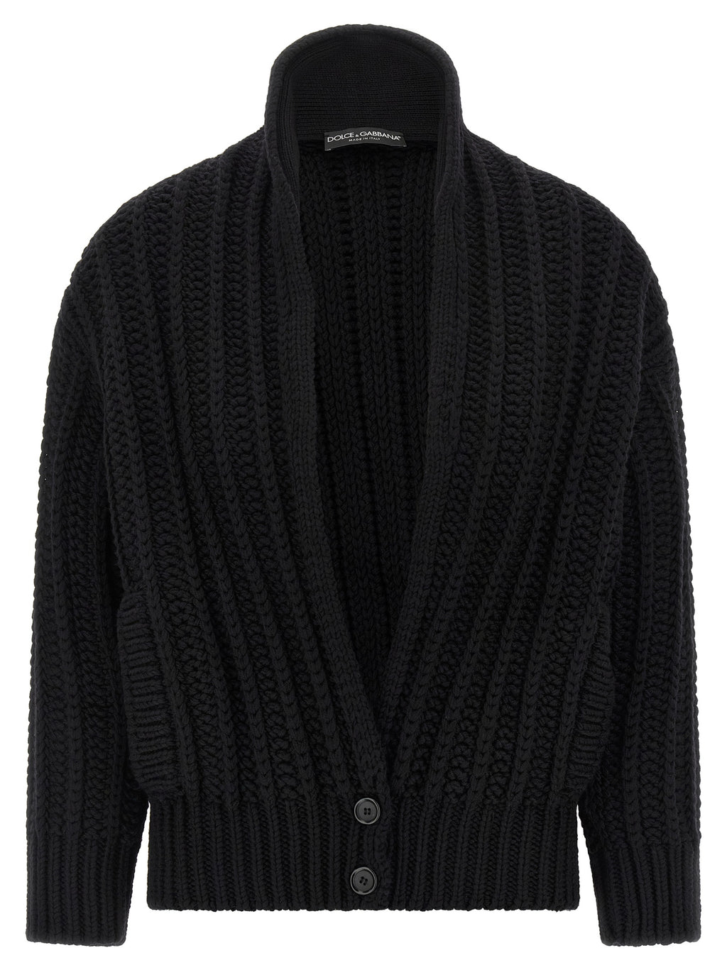 Dolce & Gabbana Schwarzer Cardigan aus Schurwolle