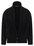 Dolce & Gabbana Schwarzer Cardigan aus Schurwolle
