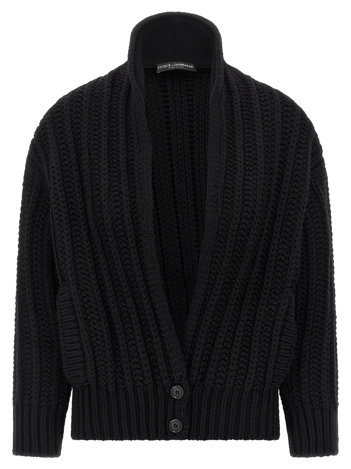 Dolce & Gabbana Schwarzer Cardigan aus Schurwolle