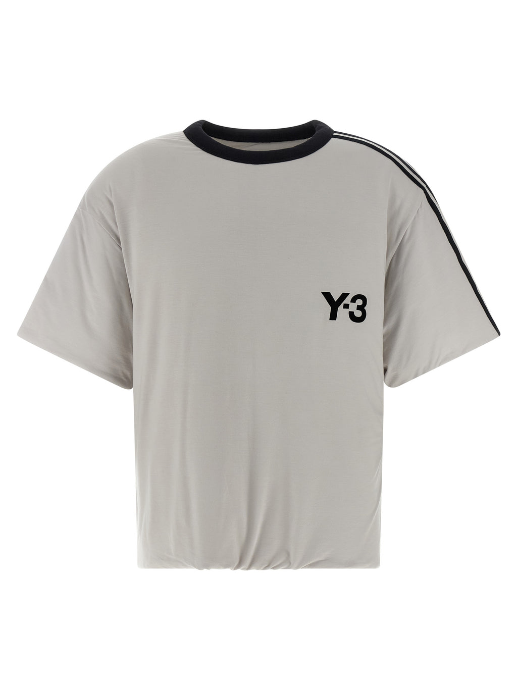Y-3 Graues Lyocell T-Shirt