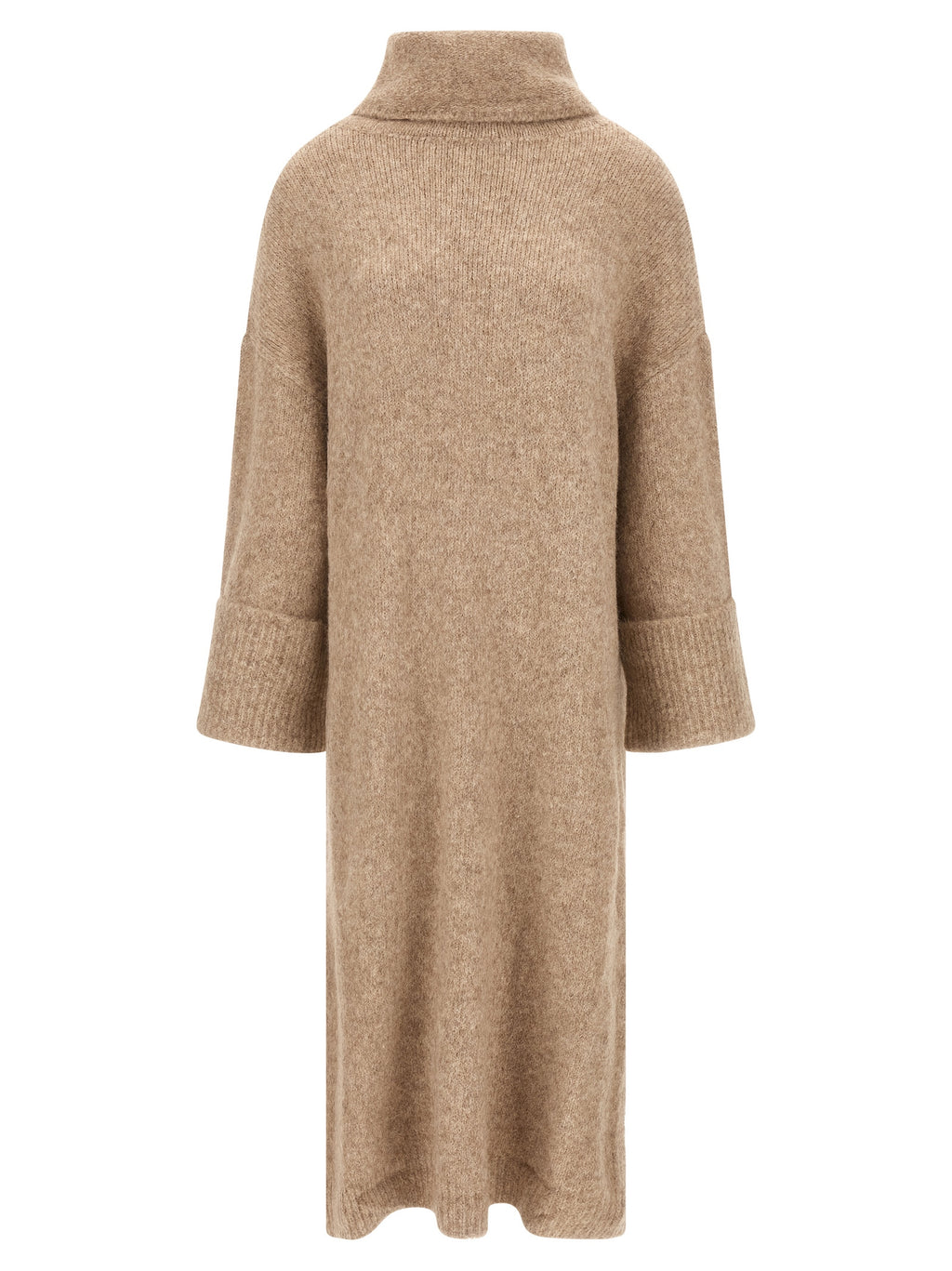 Entire Studios Beige Alpaka-Leder Midikleid
