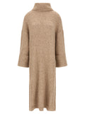 Entire Studios Beige Alpaka-Leder Midikleid