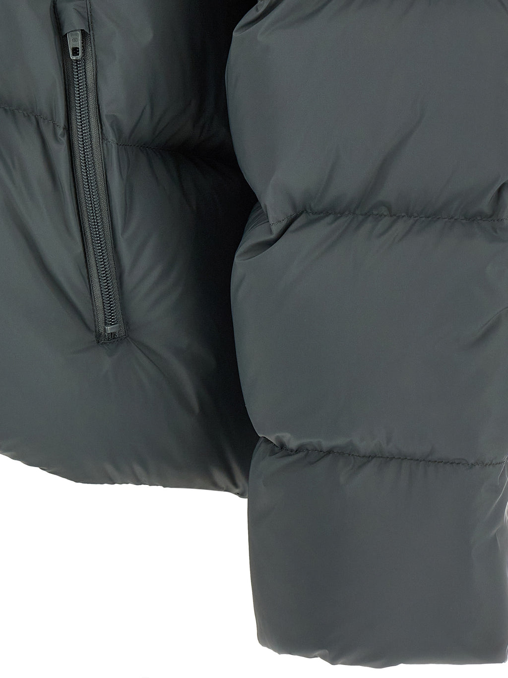 Balenciaga Graue Polyamid-Jacke in voller Länge
