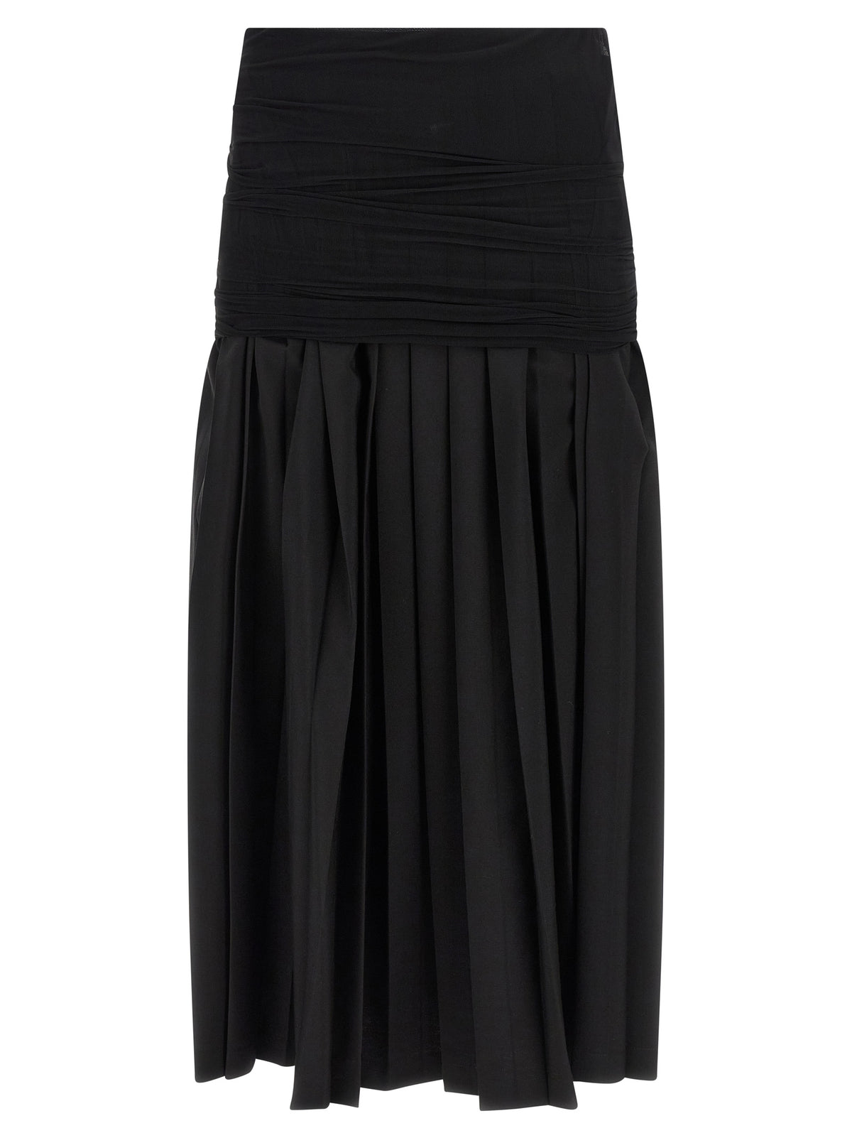 MM6 Maison Margiela Schwarzer Midirock aus Polyester