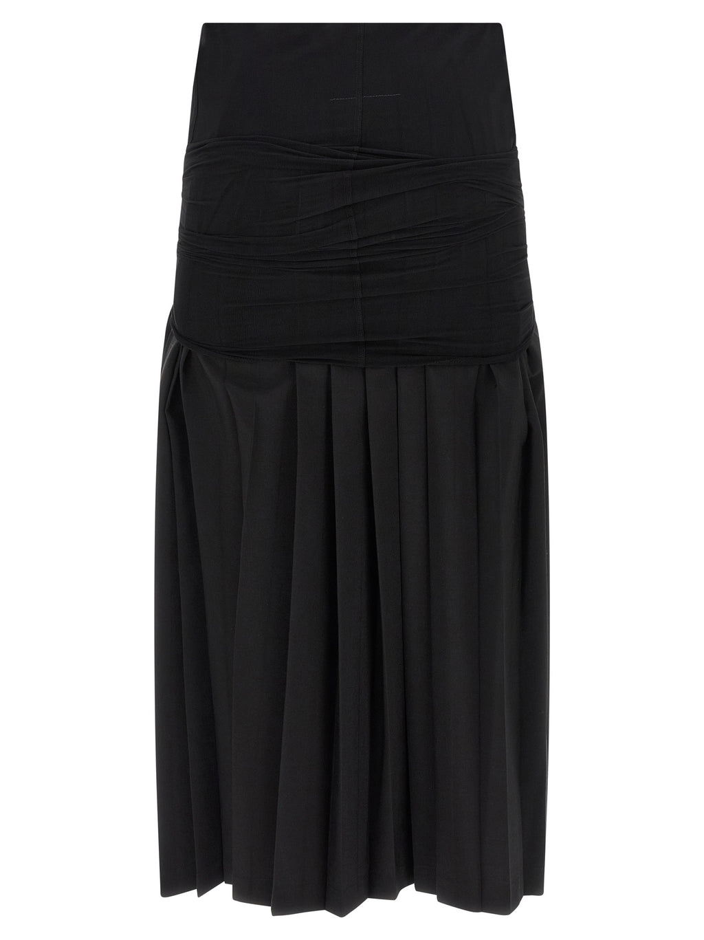 MM6 Maison Margiela Schwarzer Midirock aus Polyester
