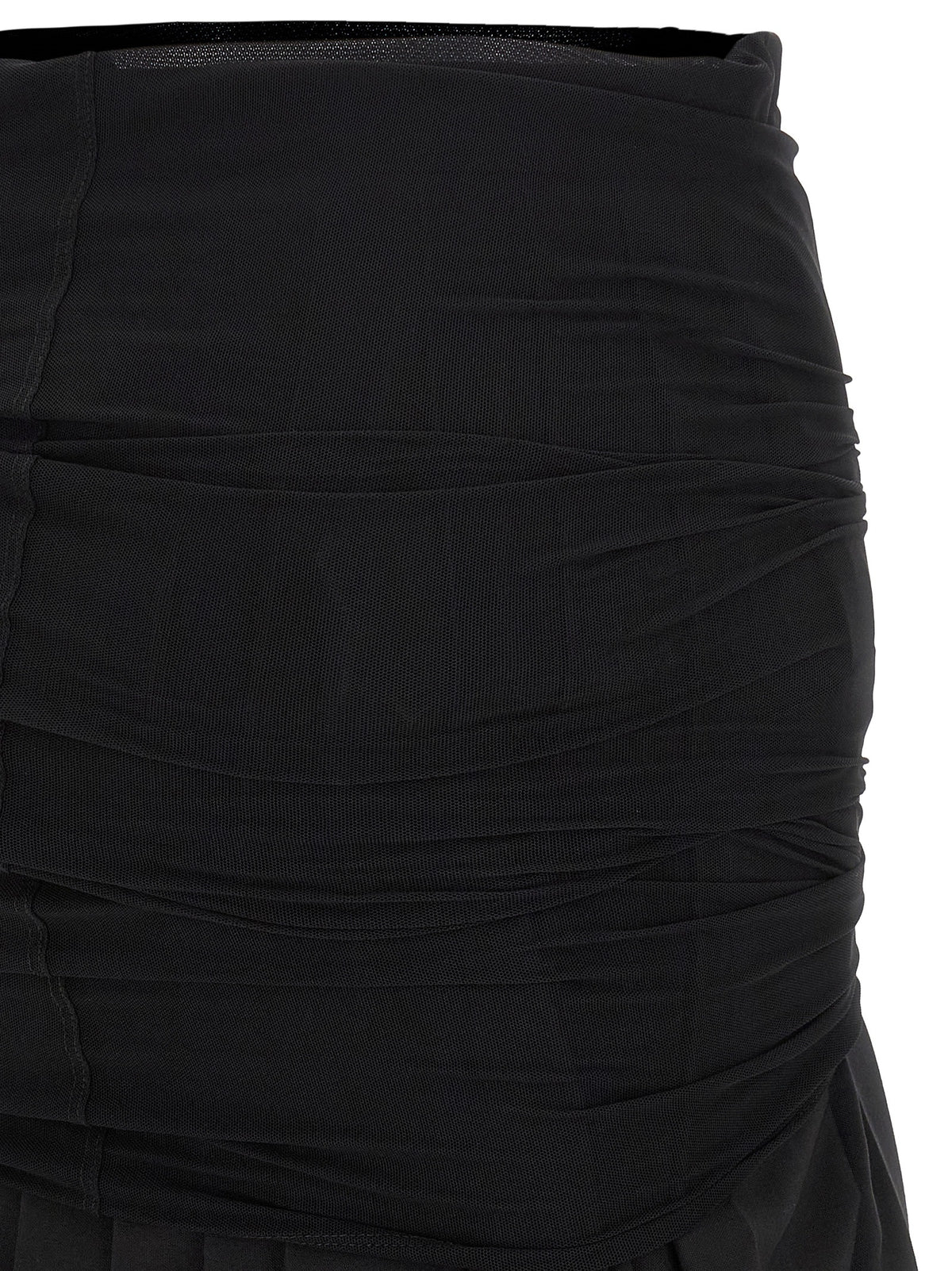 MM6 Maison Margiela Schwarzer Midirock aus Polyester
