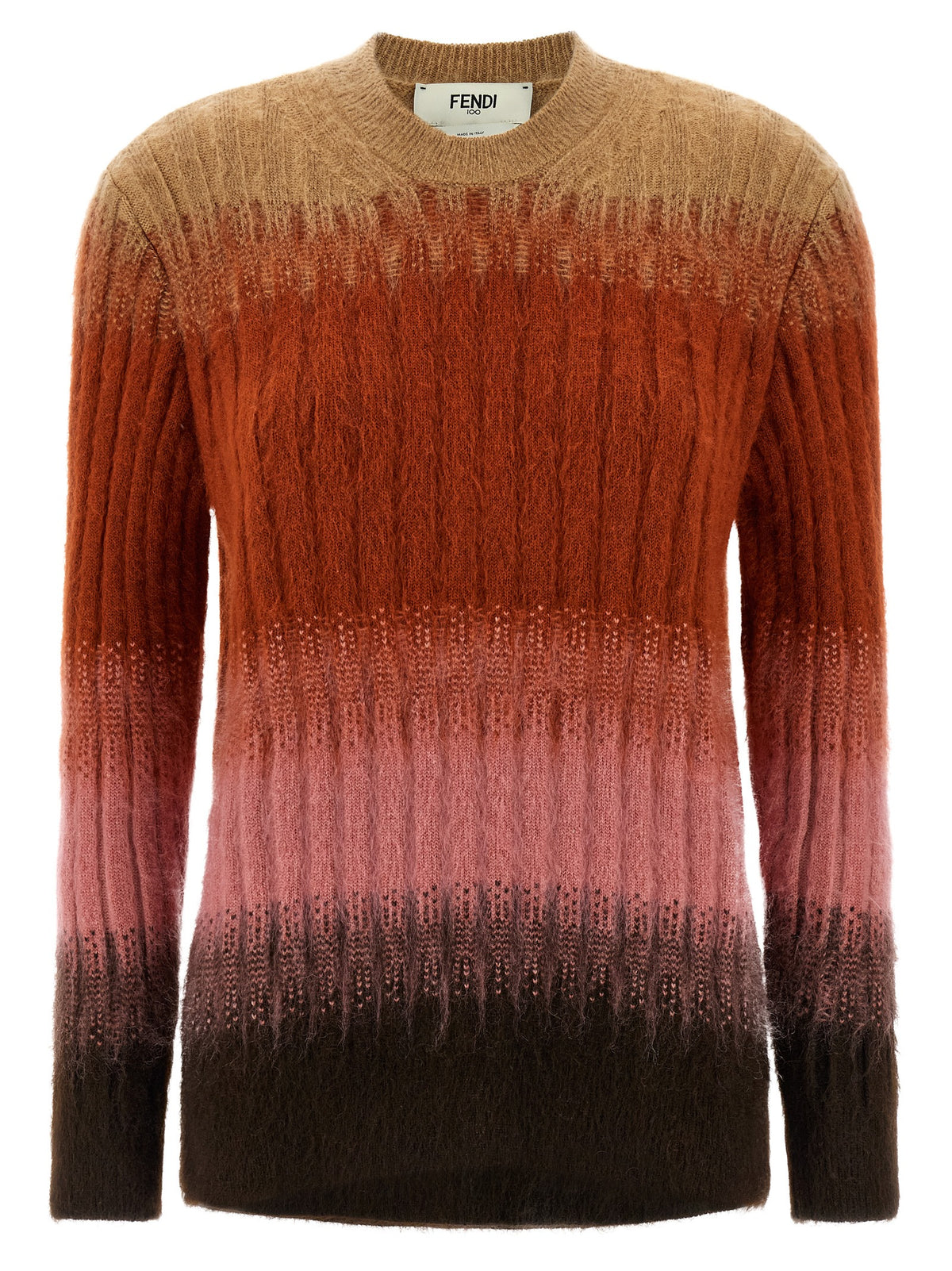 Fendi Mehrfarbige Wollstrickjacke
