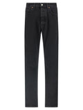 MM6 Maison Margiela Schwarze Baumwoll-Jeans mit schmal zulaufendem Bein