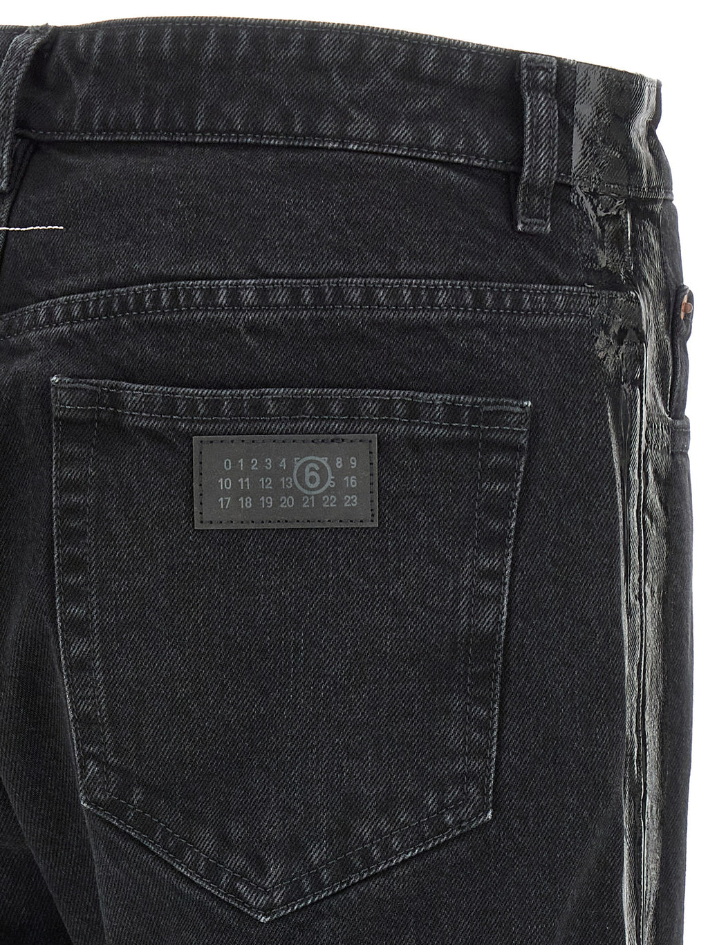 MM6 Maison Margiela Schwarze Baumwoll-Jeans mit schmal zulaufendem Bein