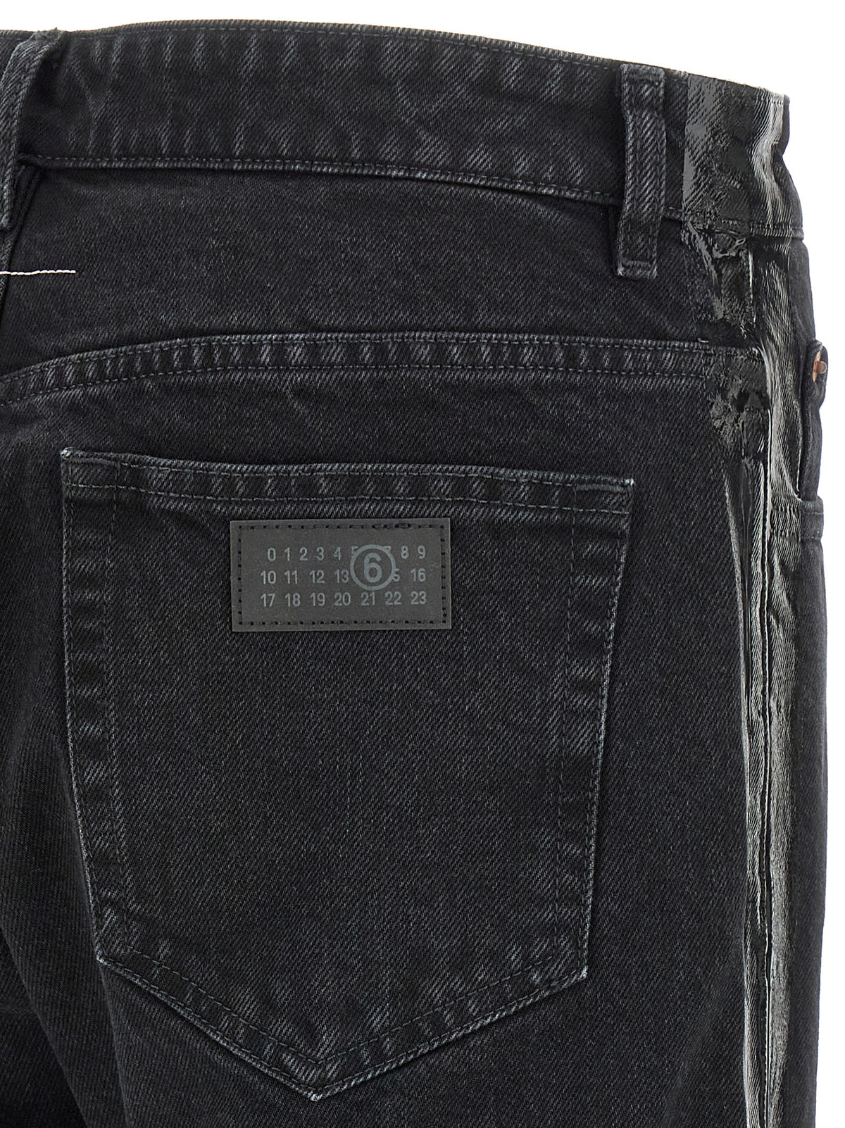 MM6 Maison Margiela Schwarze Baumwoll-Jeans mit schmal zulaufendem Bein