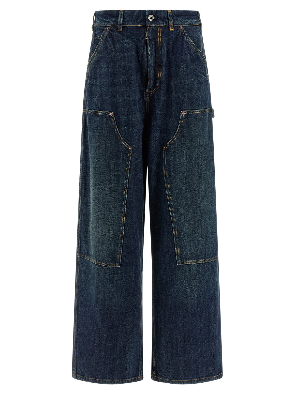 Maison Margiela Blaue Baumwolljeans im Relaxed Fit