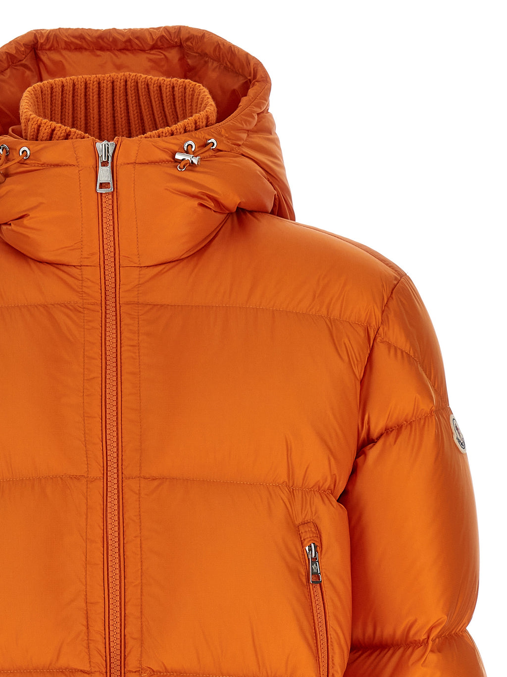 Moncler Orange Polyamid Jacke Lang
