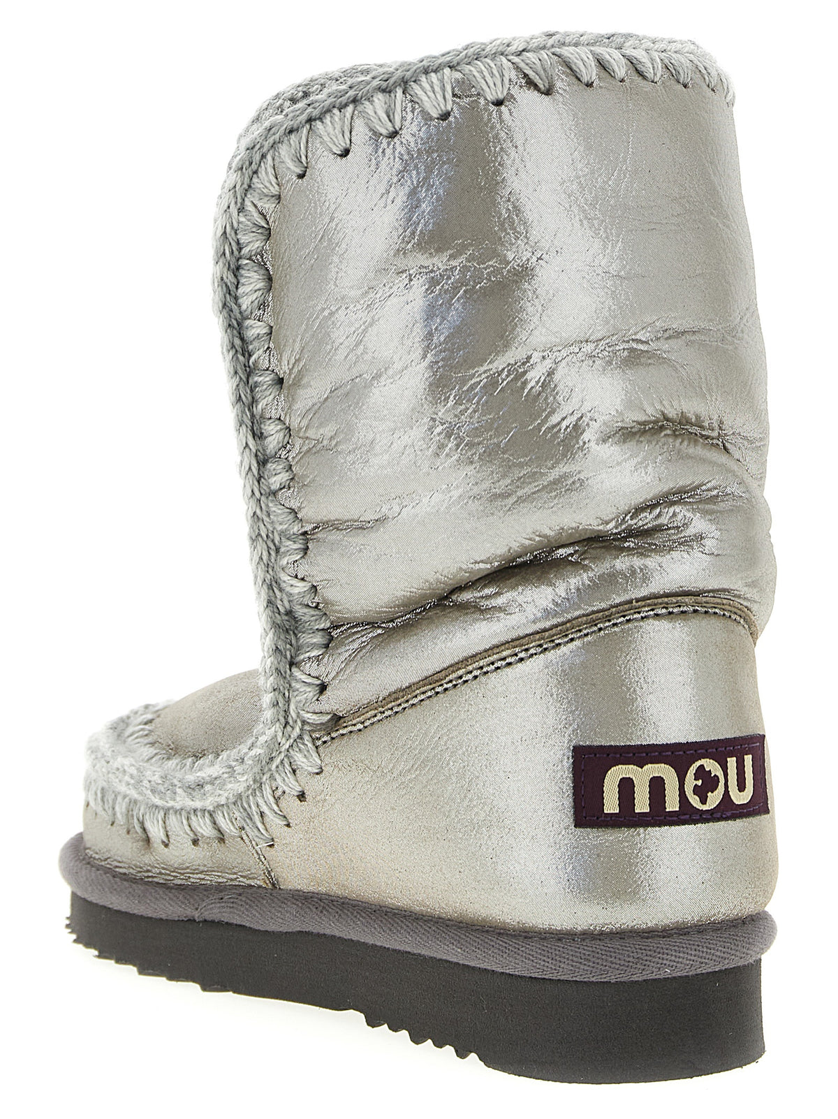 Mou Ankle Boots aus Lammleder in Silber