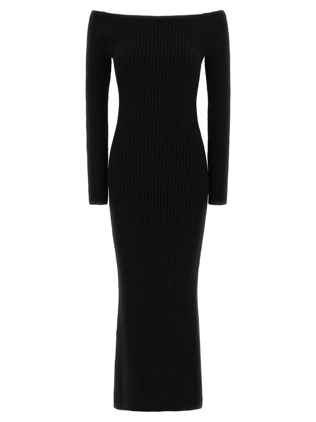 Max Mara Langes Wollkleid in Schwarz