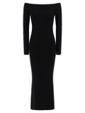 Max Mara Langes Wollkleid in Schwarz