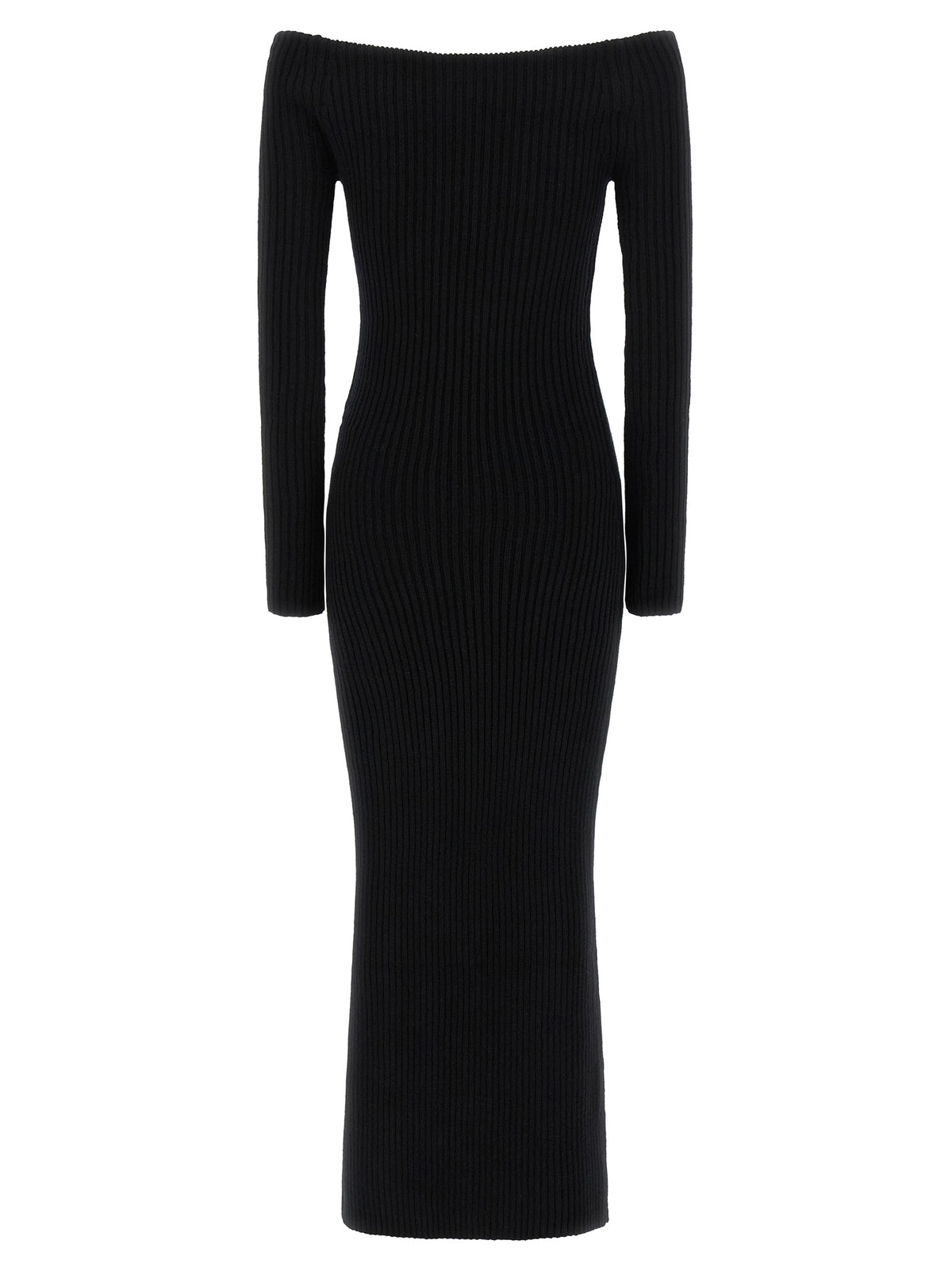 Max Mara Langes Wollkleid in Schwarz