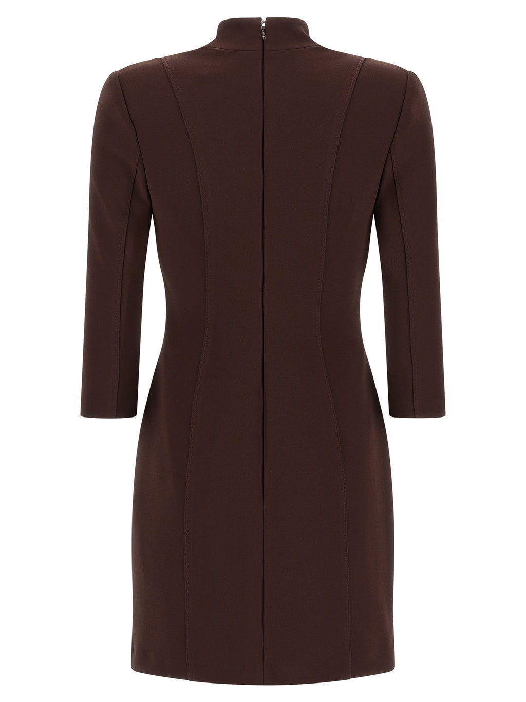 Elisabetta Franchi Kurzes Braunes Kleid Aus Polyester